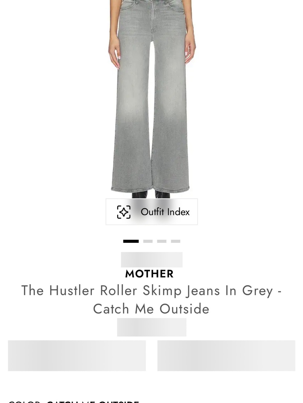 MOTHER Wide-Leg Jeans in Light Grey Wash